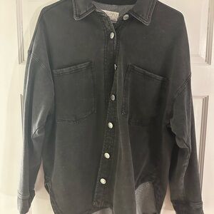 Z Supply Charcoal ALL DAY KNIT DENIM JACKET